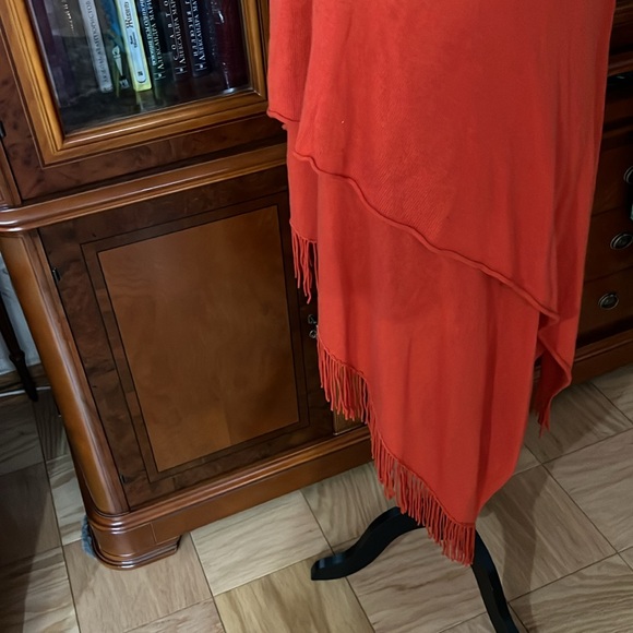Garnet Hill Cashmere Poncho w Fringe XL - Picture 7 of 7
